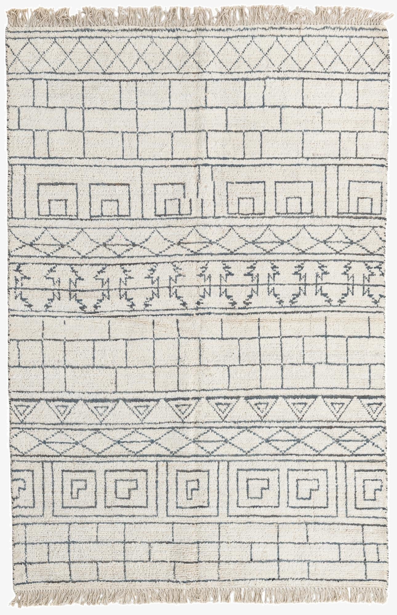 Primary image 5' 2 x 7' 8  Hand Knotted Moroccan Wool Rug