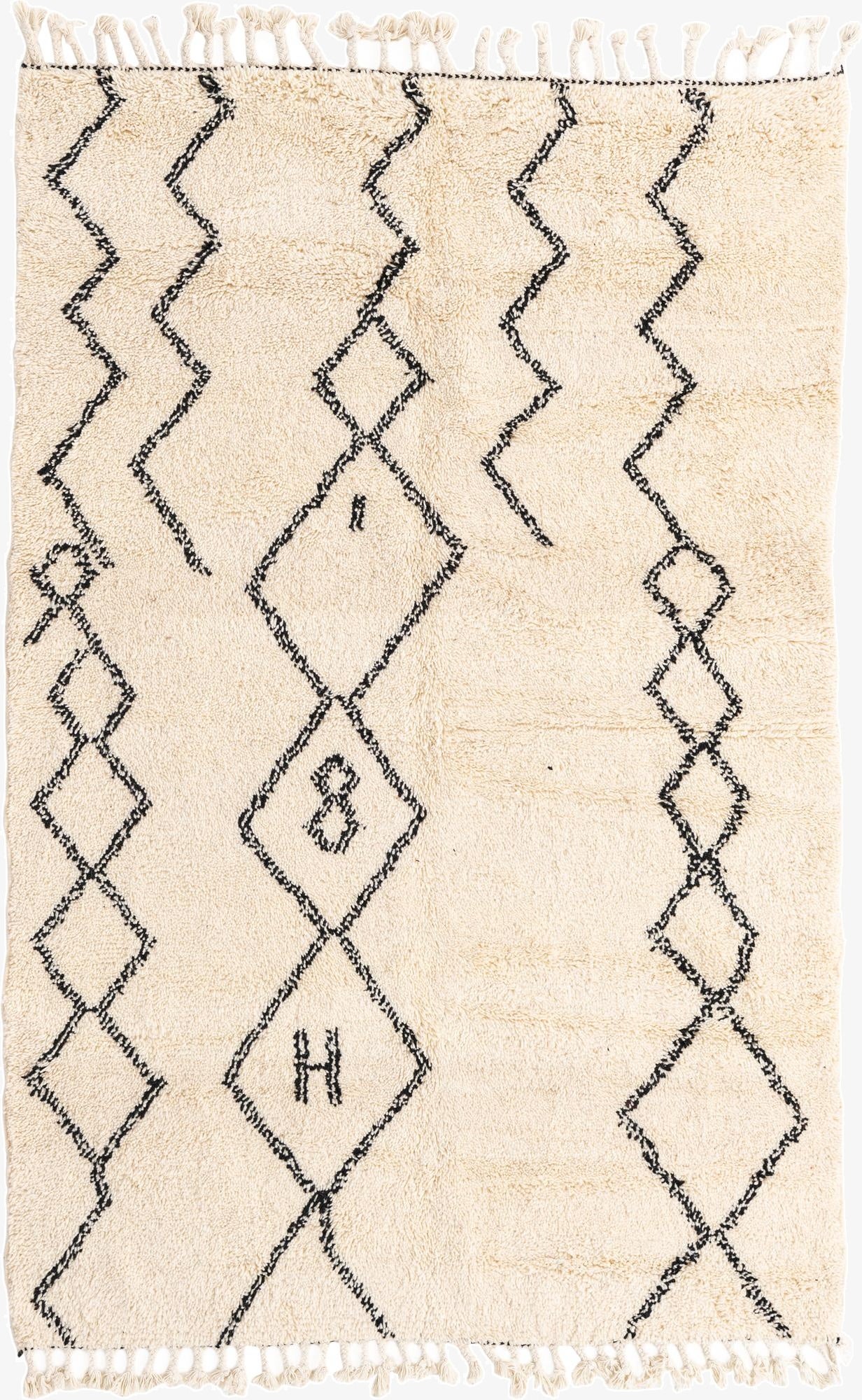 5' x 7' 7  Hand Knotted Moroccan Wool Rug