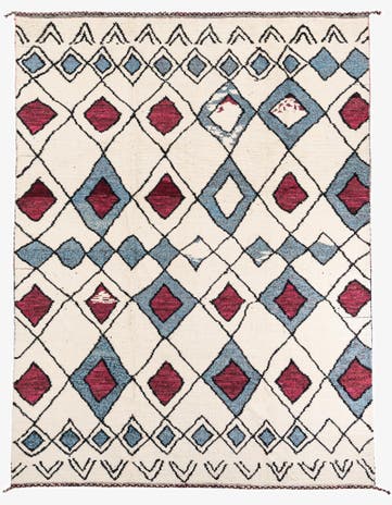 9' x 11' 10 Hand Knotted Moroccan Wool Rug