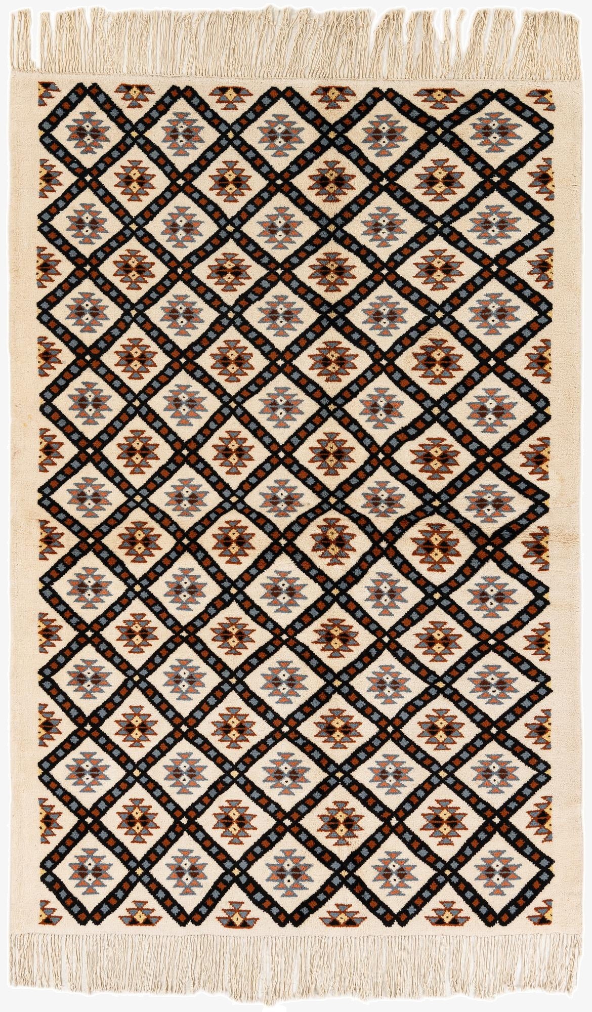 4' 11 x 7' 7  Hand Knotted Moroccan Wool Rug