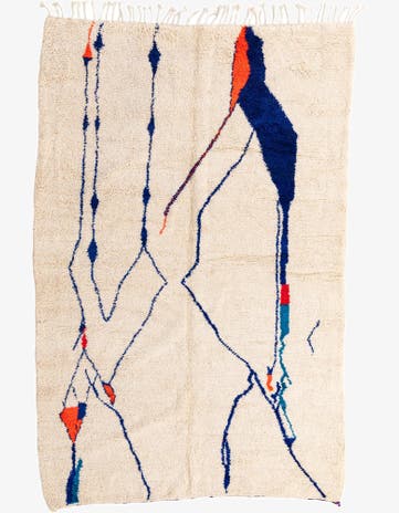 7' x 10' 4 Hand Knotted Moroccan Wool Rug