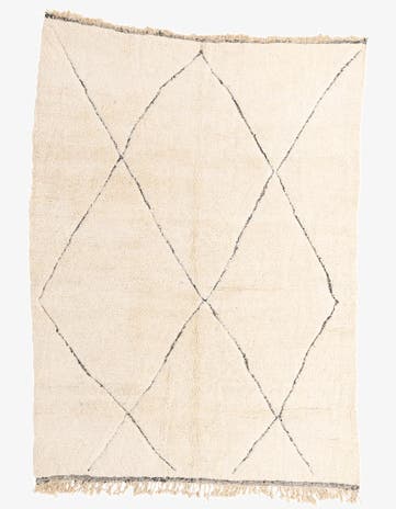 7' x 9' 6 Hand Knotted Moroccan Wool Rug