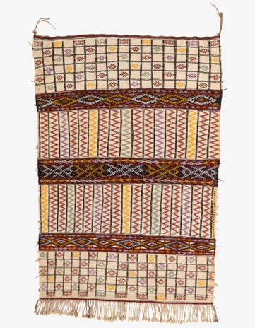 3' 7 x 5' 2 Hand Knotted Moroccan Oriental Wool Rug