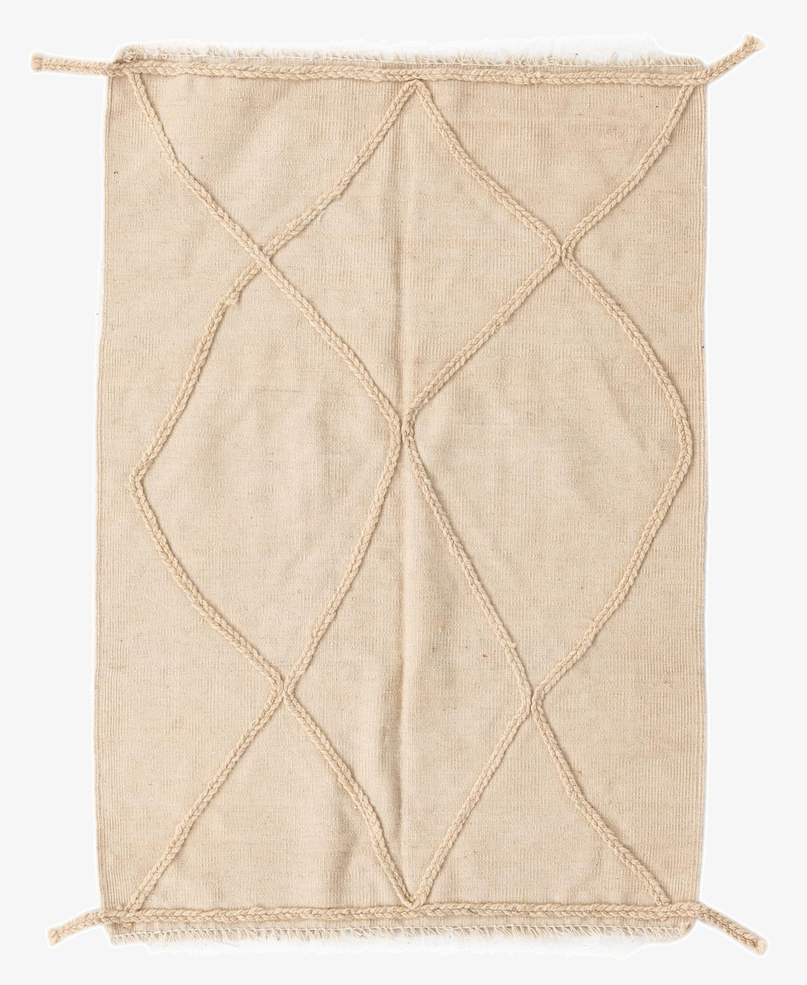 3' 6 x 4' 10  Hand Knotted Moroccan Wool Rug