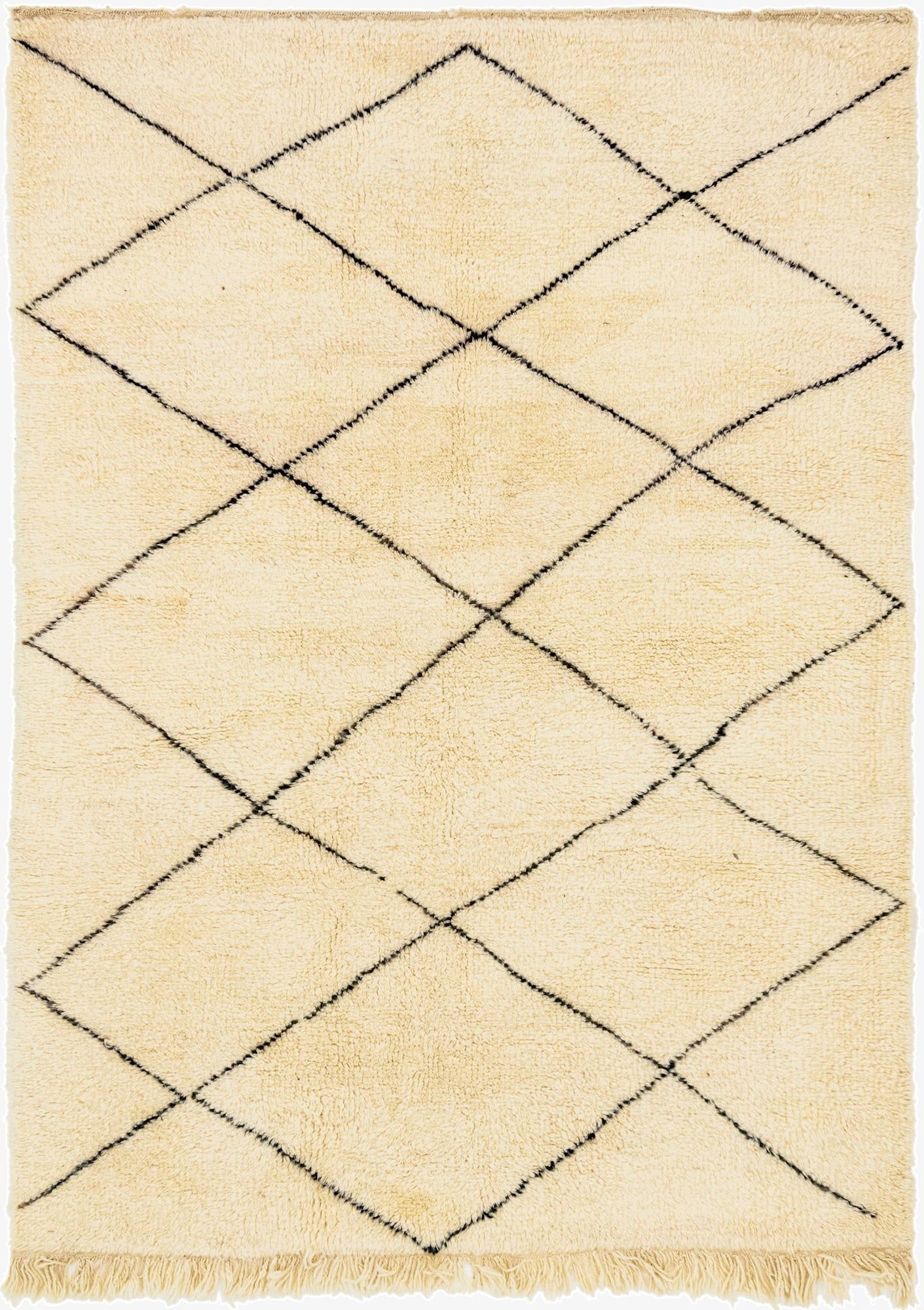 5' 8 x 8'  Hand Knotted Moroccan Wool Rug