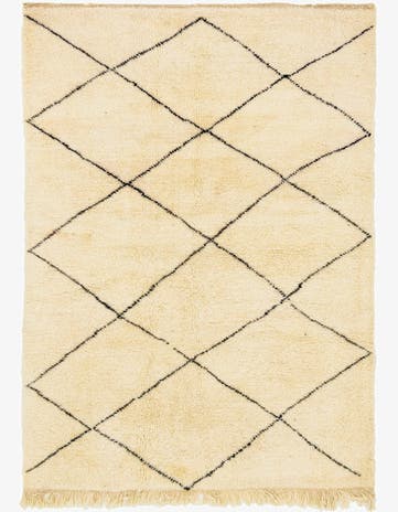 5' 8 x 8' Hand Knotted Moroccan Wool Rug