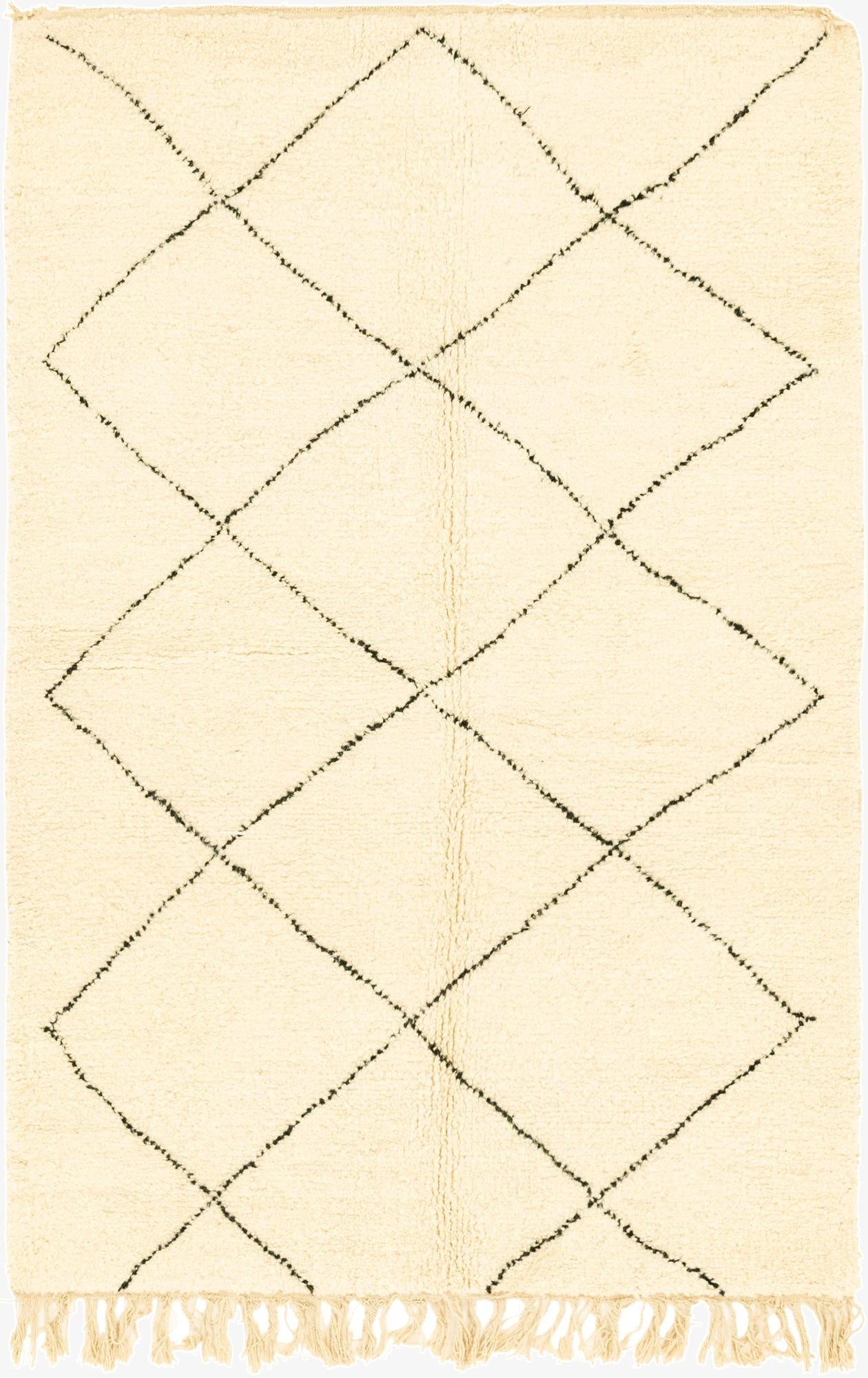 5' 2 x 8' 1  Hand Knotted Moroccan Wool Rug