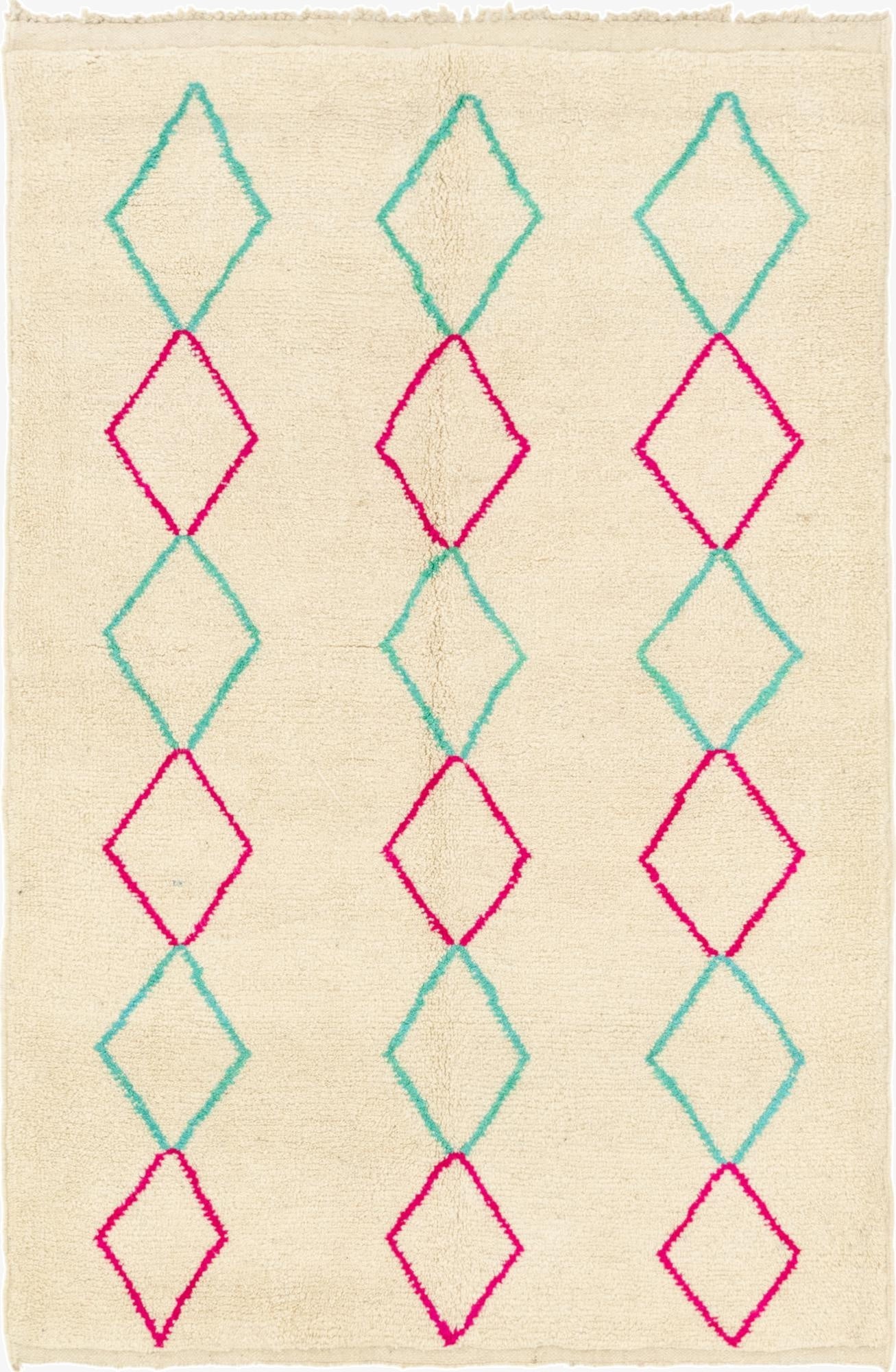 5' 6 x 8'  Hand Knotted Moroccan Wool Rug