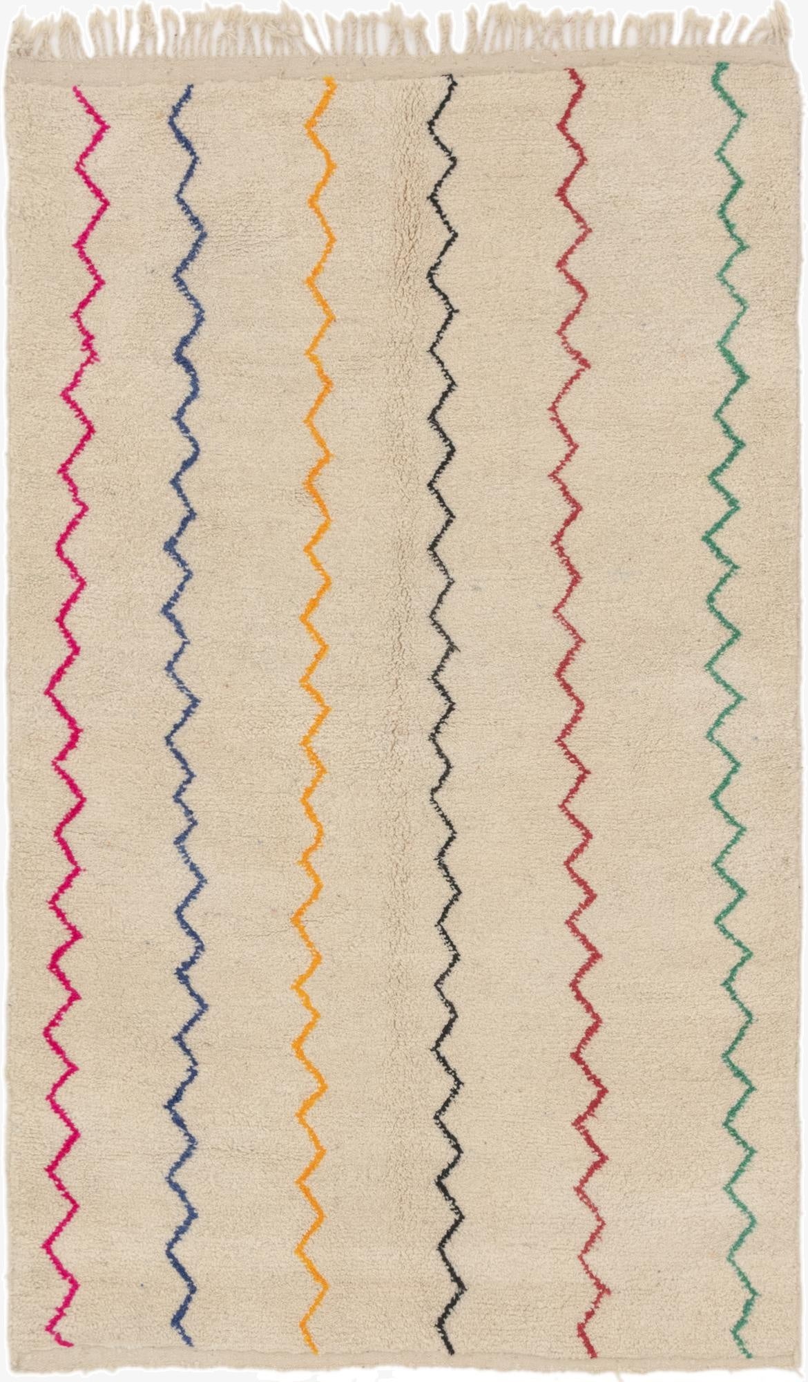 5' 2 x 8' 5  Hand Knotted Moroccan Wool Rug