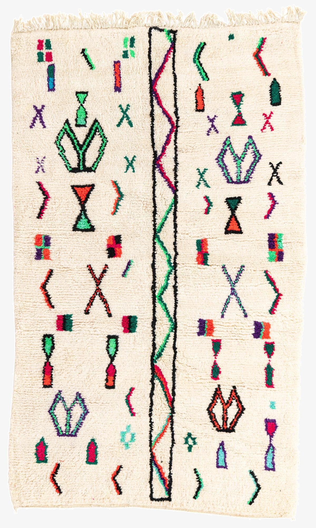 4' 8 x 8'  Hand Knotted Moroccan Wool Rug