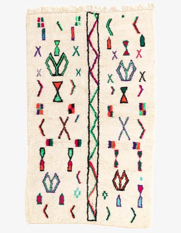 4' 8 x 8' Hand Knotted Moroccan Wool Rug