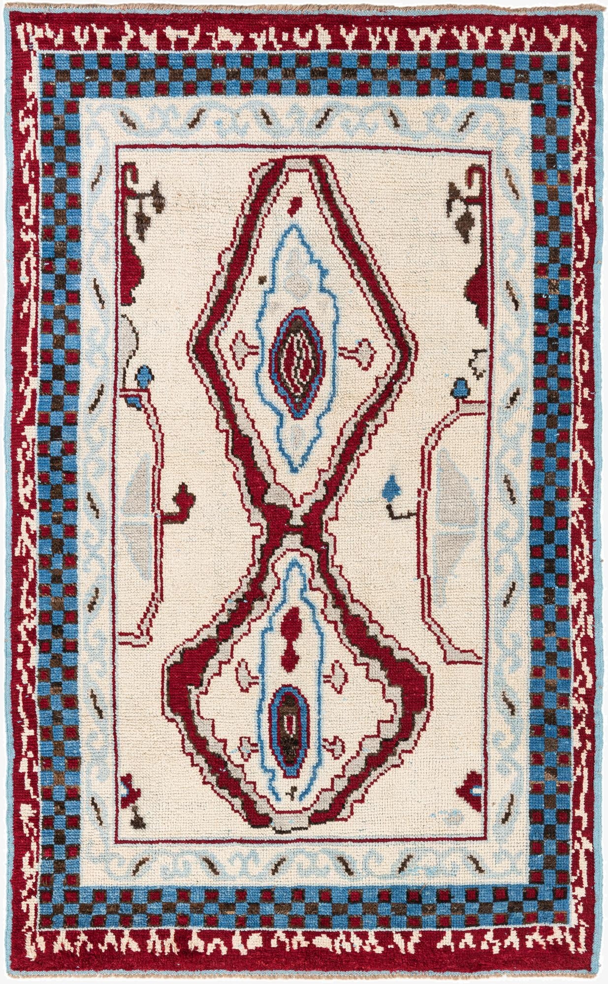 5' 10 x 9' 6  Hand Knotted Moroccan Wool Rug
