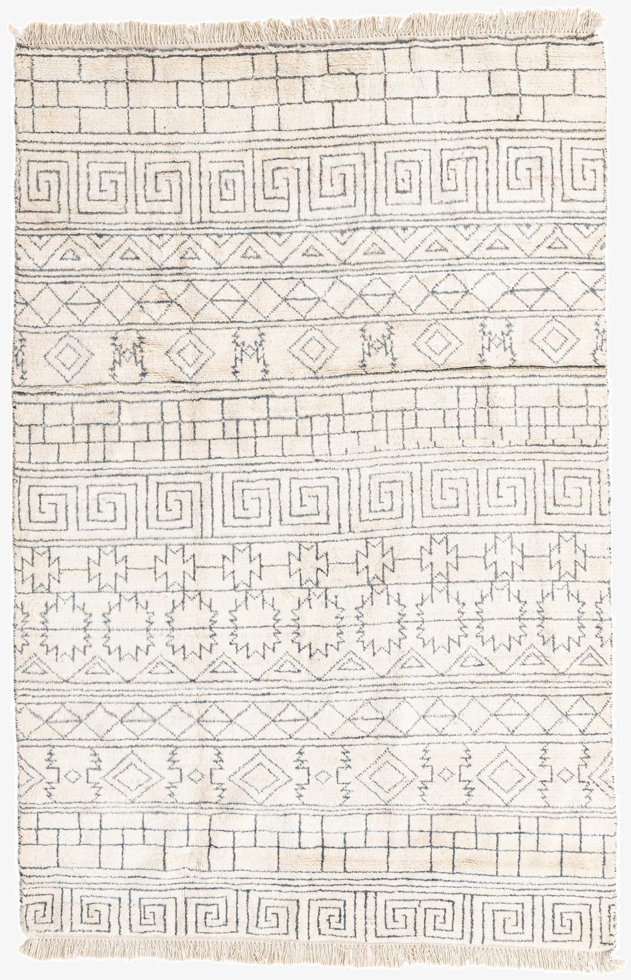 5' 2 x 8'  Hand Knotted Moroccan Wool Rug