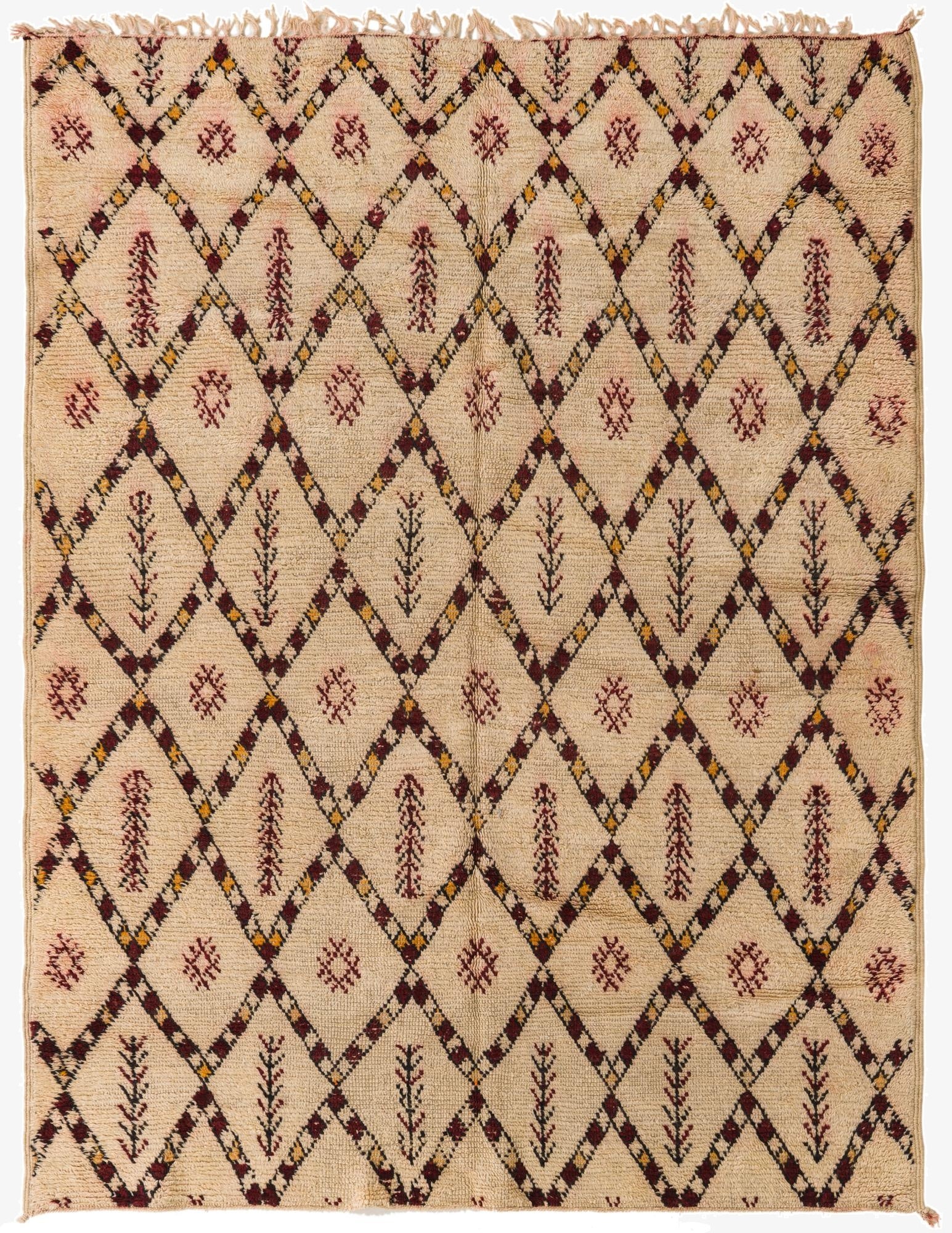 5' 7 x 7' 2  Hand Knotted Moroccan Wool Rug