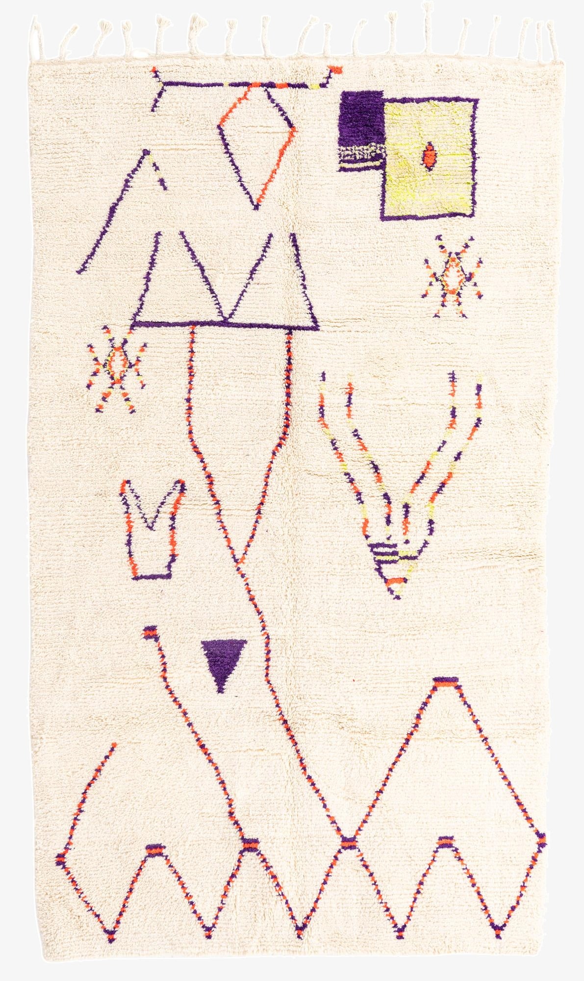 5' x 8' 8  Hand Knotted Moroccan Wool Rug