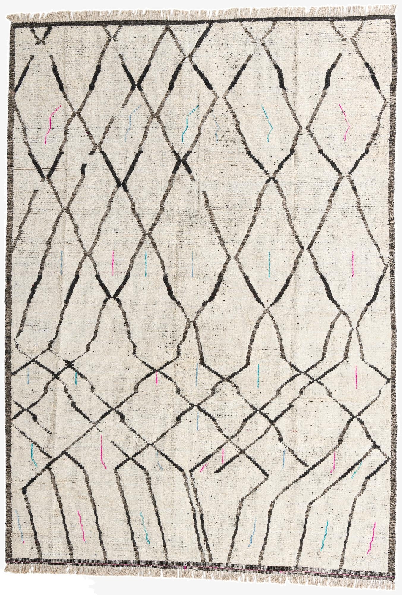 9' 1 x 12' 9  Hand Knotted Moroccan Wool Rug