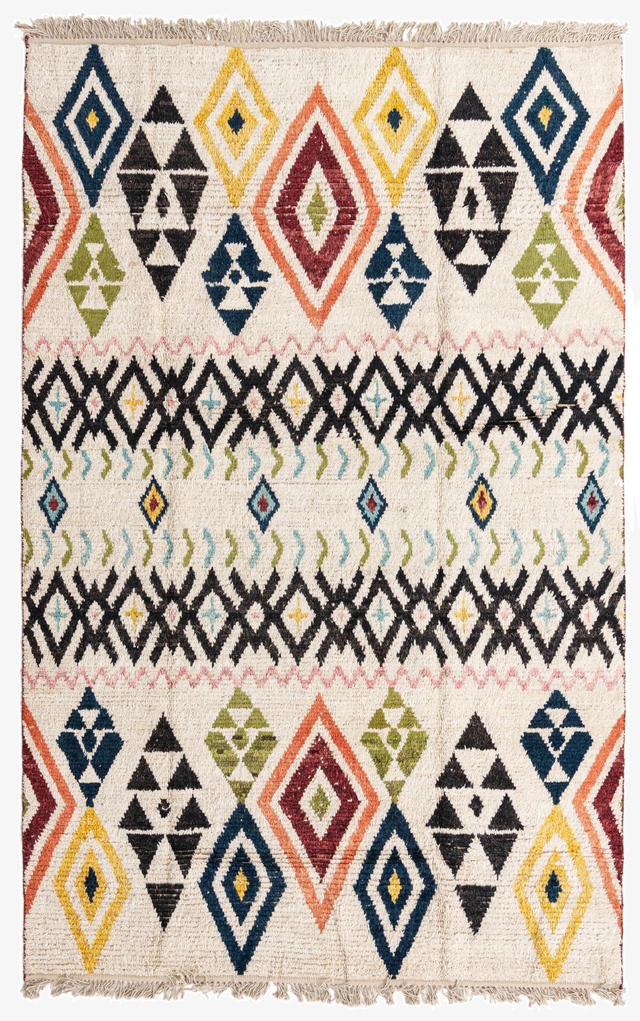 6' 2 x 9' 8  Hand Knotted Moroccan Wool Rug