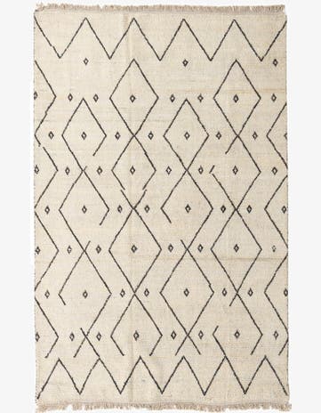 6' x 9' 3 Hand Knotted Moroccan Wool Rug