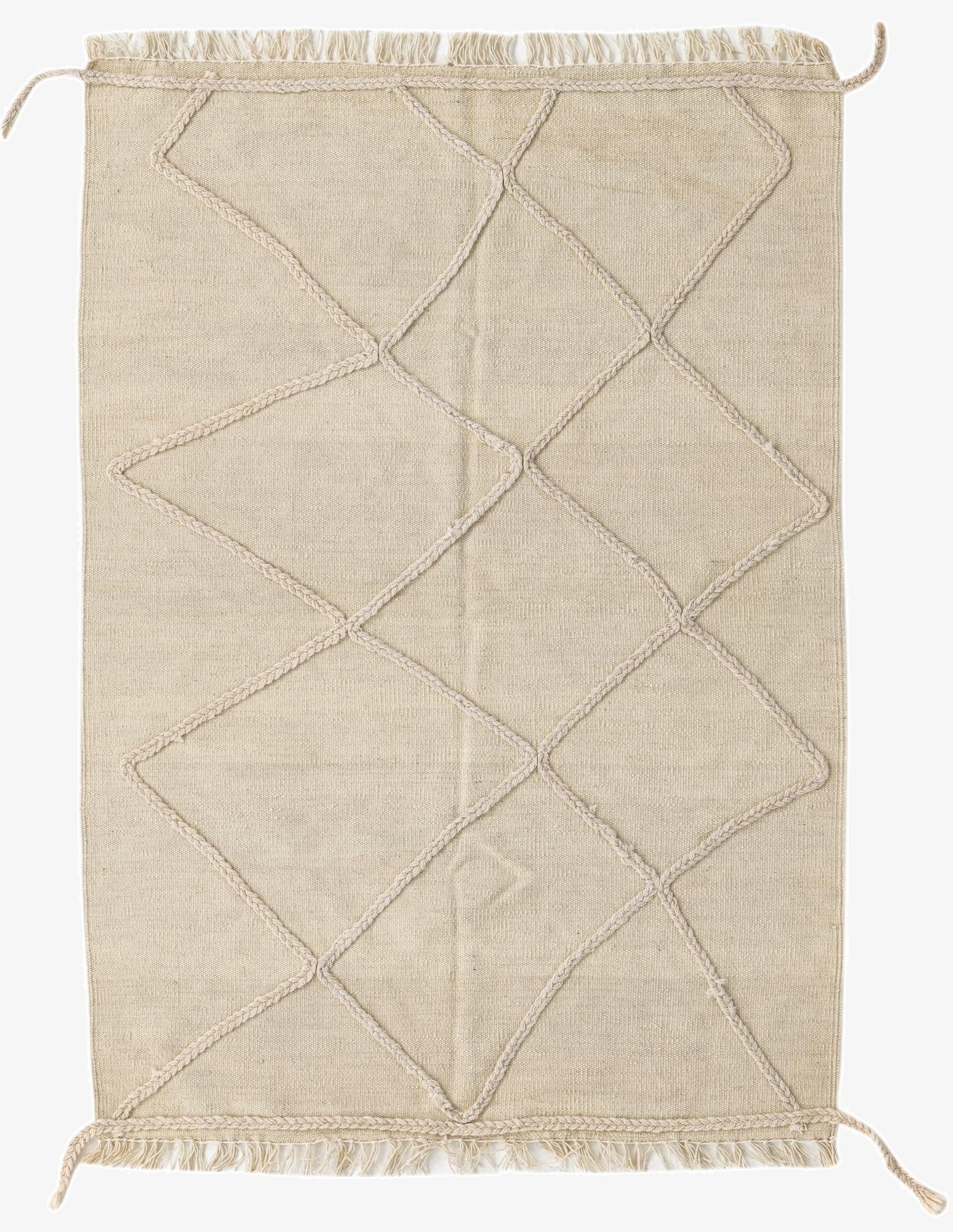 3' 5 x 4' 9  Hand Knotted Moroccan Wool Rug