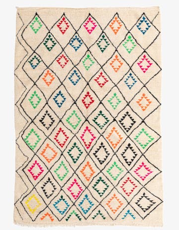 6' 5 x 9' 4 Hand Knotted Moroccan Wool Rug