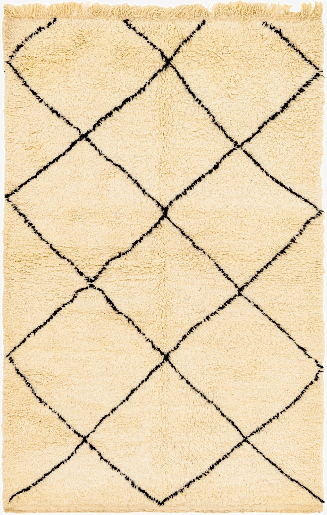 5' 2 x 8' 2  Hand Knotted Moroccan Wool Rug