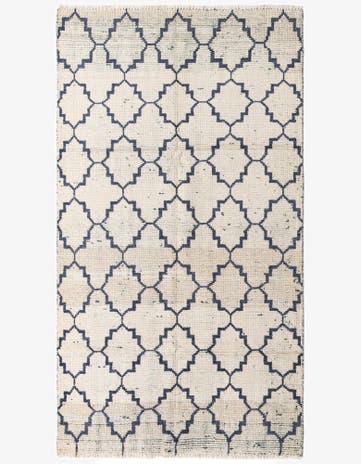 4' 7 x 8' 3 Hand Knotted Moroccan Wool Rug