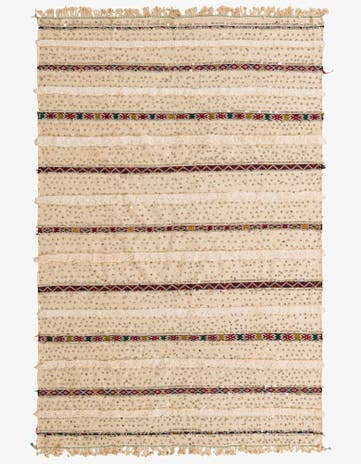 5' 7 x 8' 5 Hand Knotted Moroccan Wool Rug