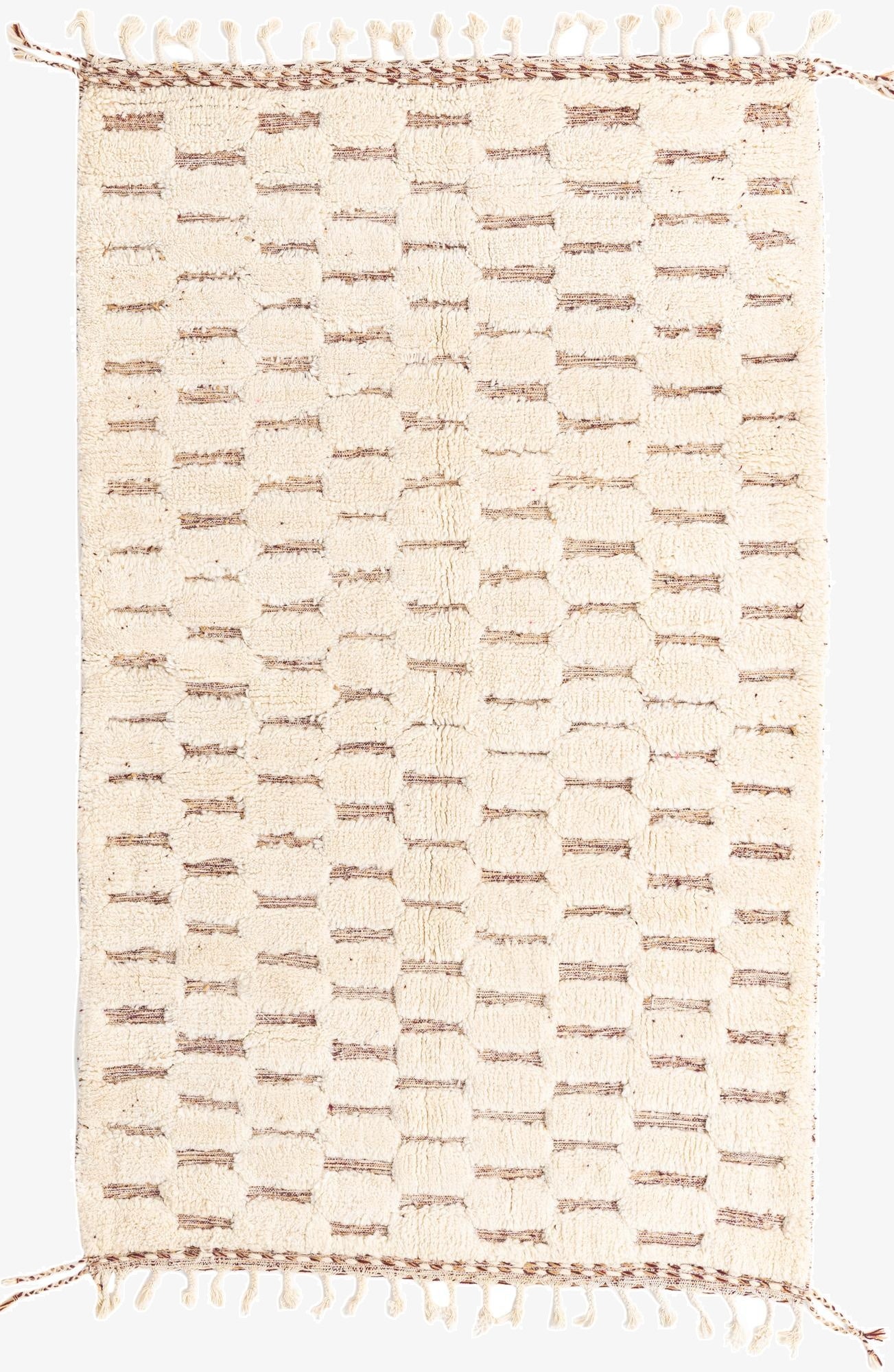 5' x 8' 2  Hand Knotted Moroccan Wool Rug