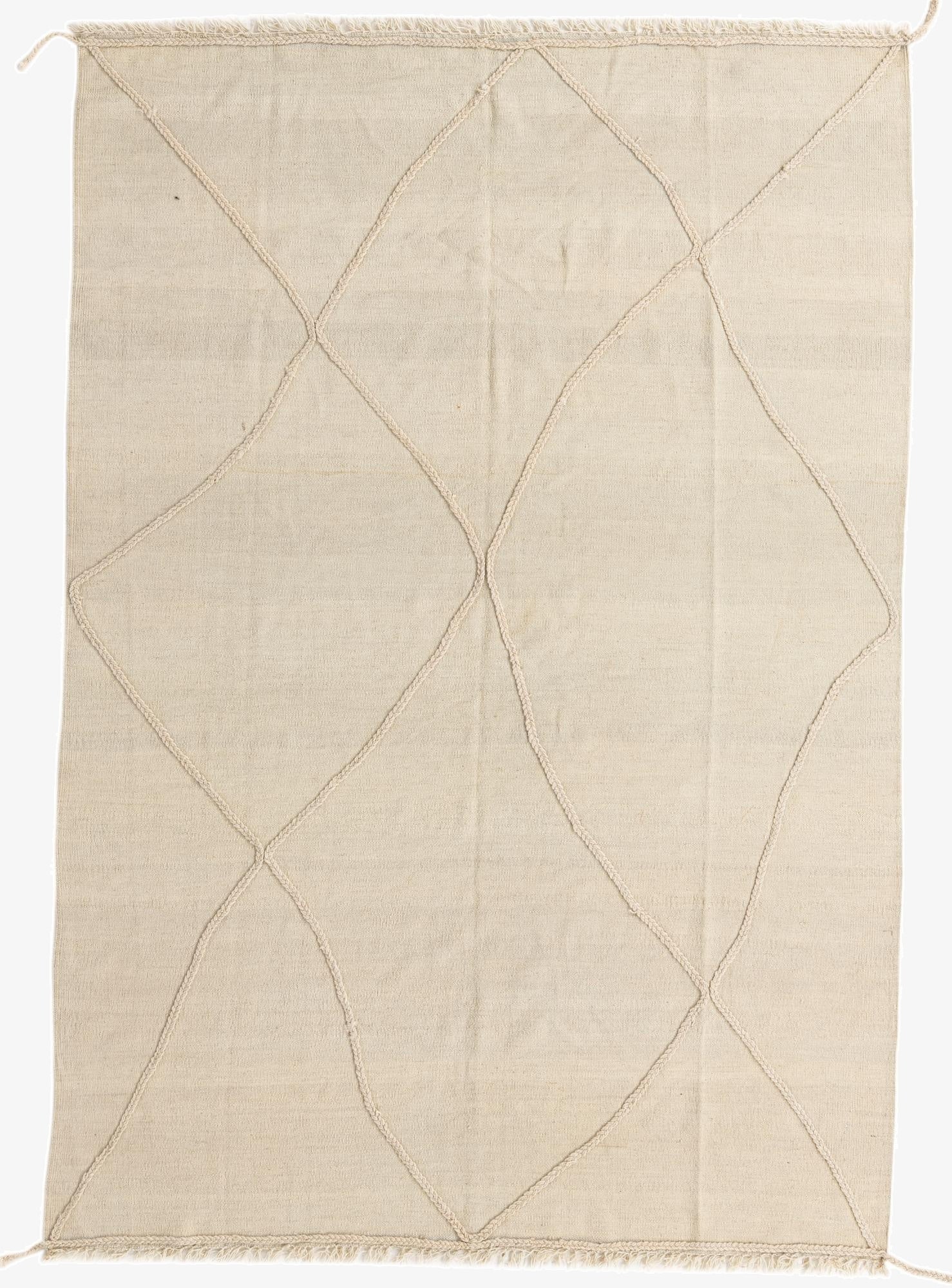 5' 7 x 8' 2  Hand Knotted Moroccan Wool Rug