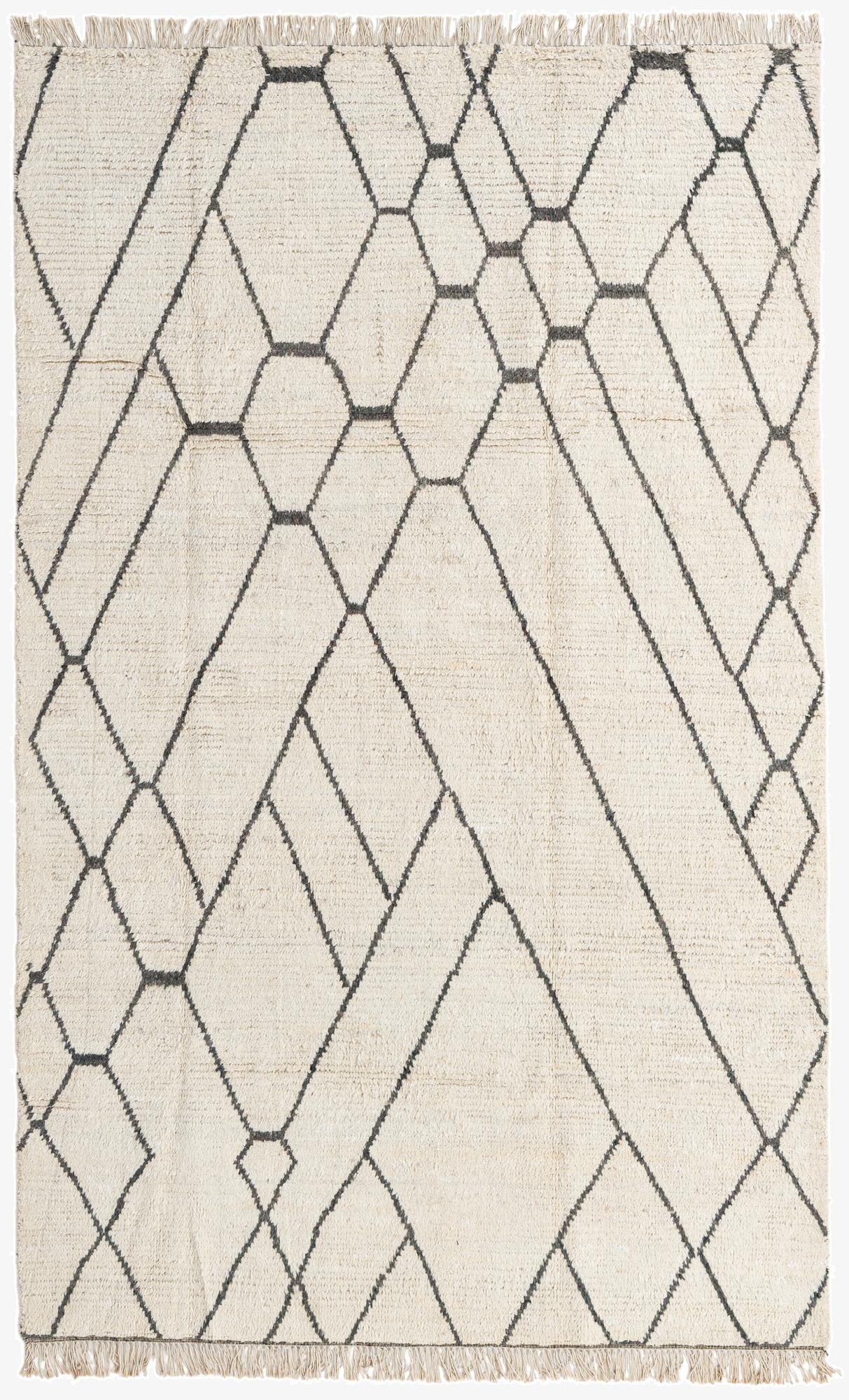 6' x 9' 6  Hand Knotted Moroccan Wool Rug