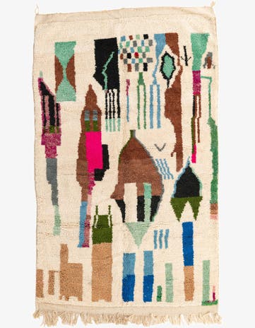 5' x 8' 4 Hand Knotted Moroccan Wool Rug