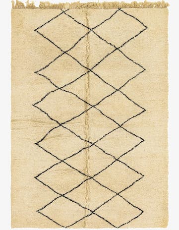 6' 7 x 10' 1 Hand Knotted Moroccan Wool Rug