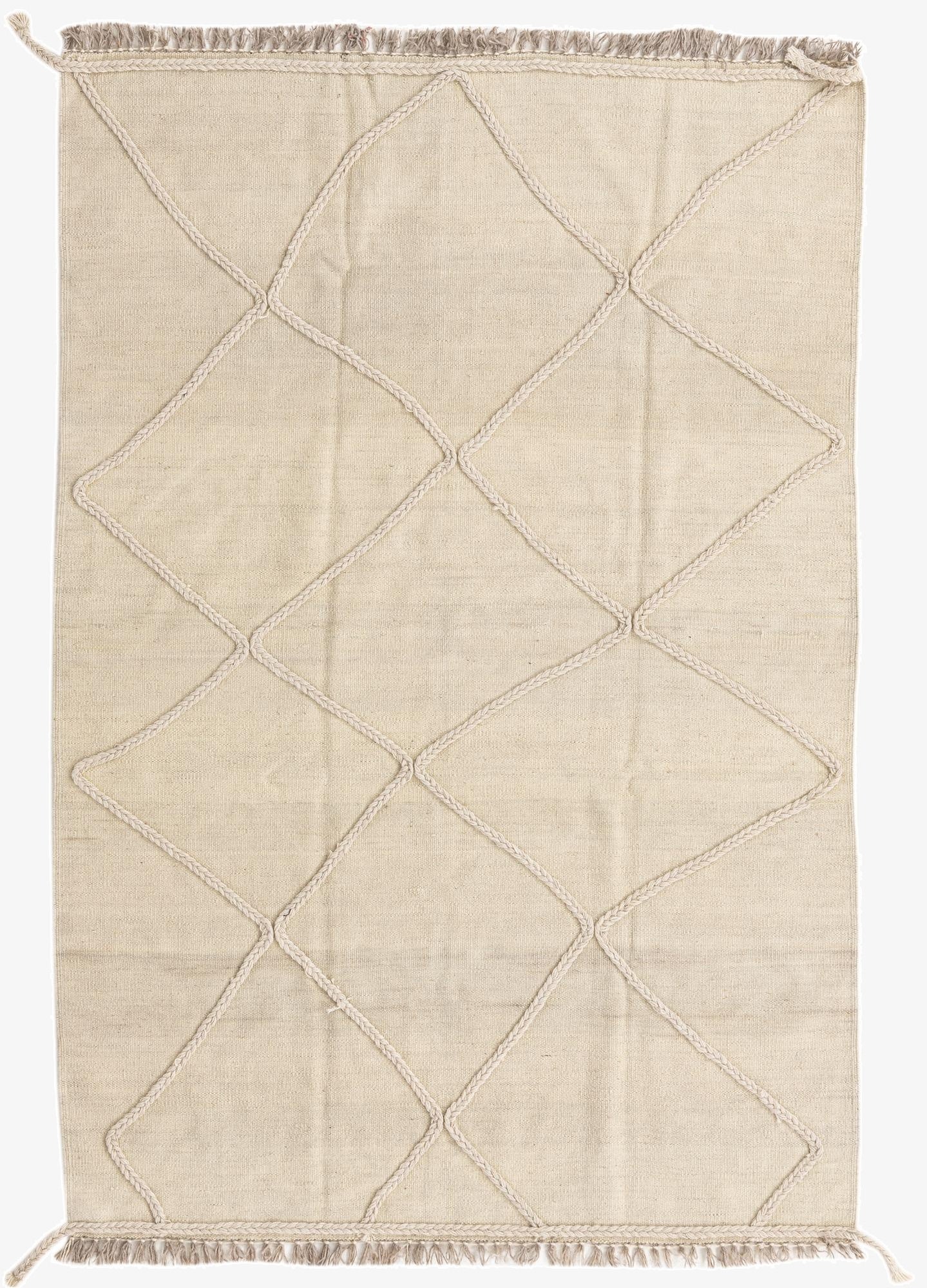 4' 1 x 6'  Hand Knotted Moroccan Wool Rug