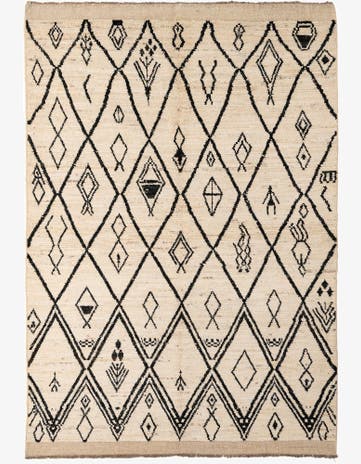 5' 10 x 8' 5 Hand Knotted Moroccan Wool Rug