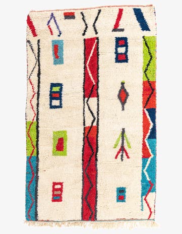 5' x 8' 2 Hand Knotted Moroccan Wool Rug