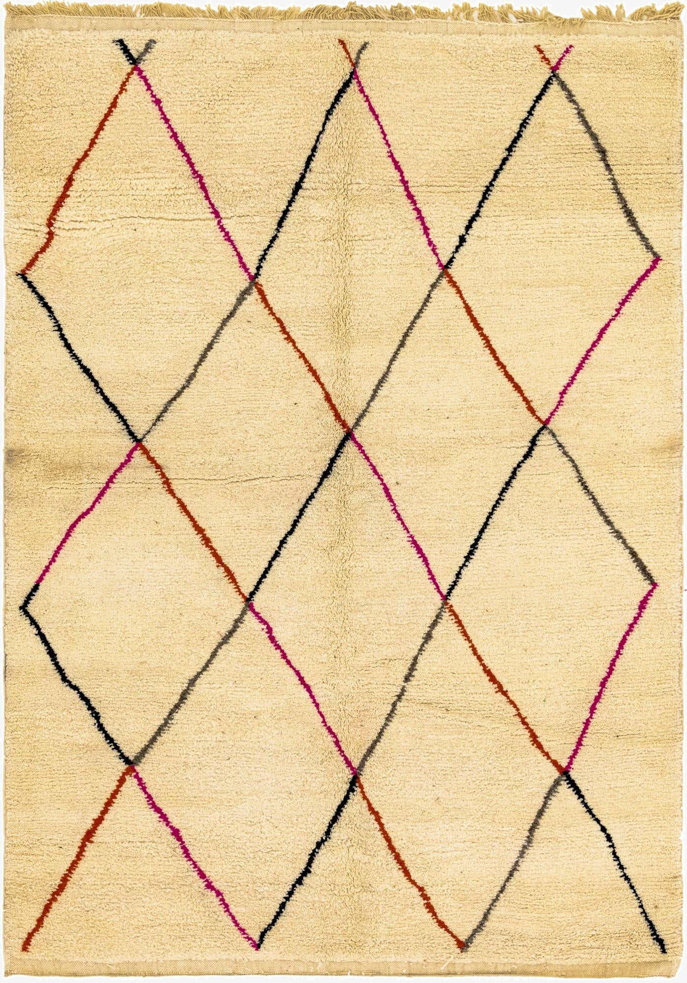 7' 1 x 10'  Hand Knotted Moroccan Wool Rug