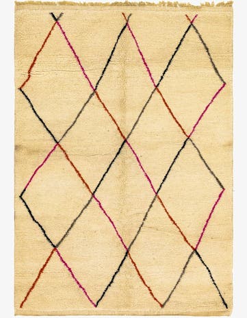 7' 1 x 10' Hand Knotted Moroccan Wool Rug