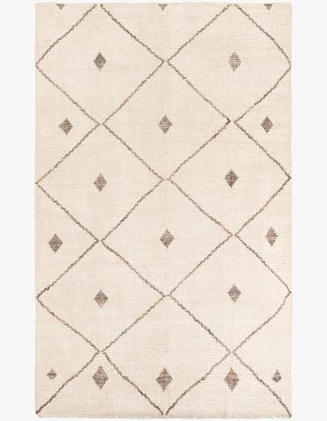 6' 1 x 9' 9 Hand Knotted Moroccan Wool Rug