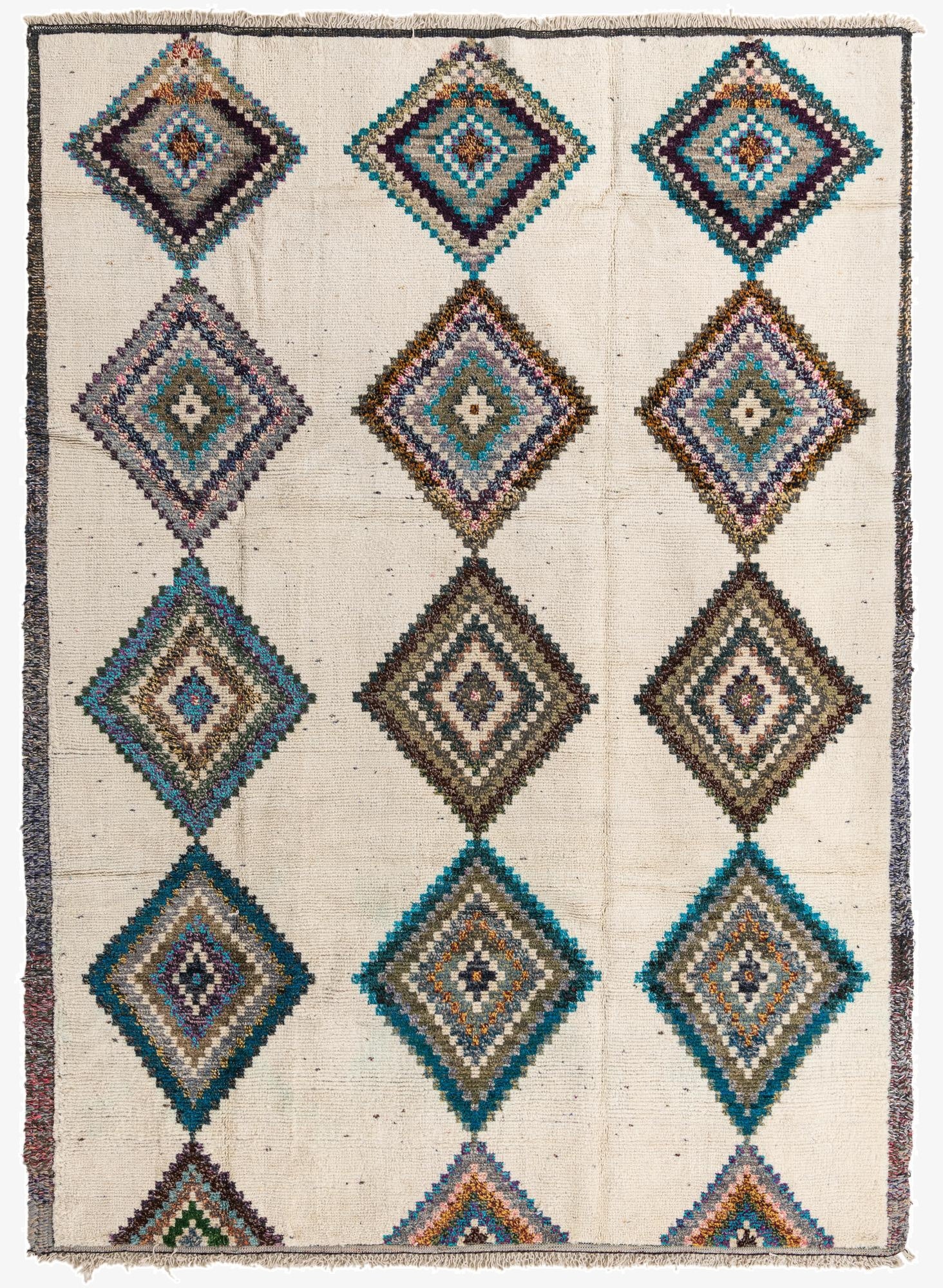 9' x 12' 4  Hand Knotted Moroccan Wool Rug