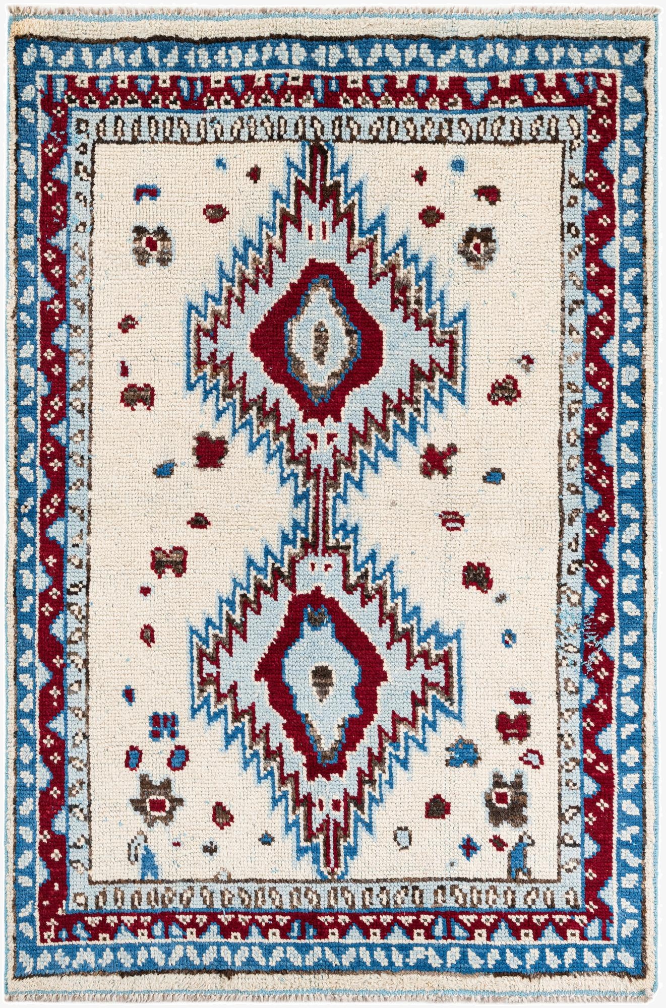 5' x 7' 6  Hand Knotted Moroccan Wool Rug