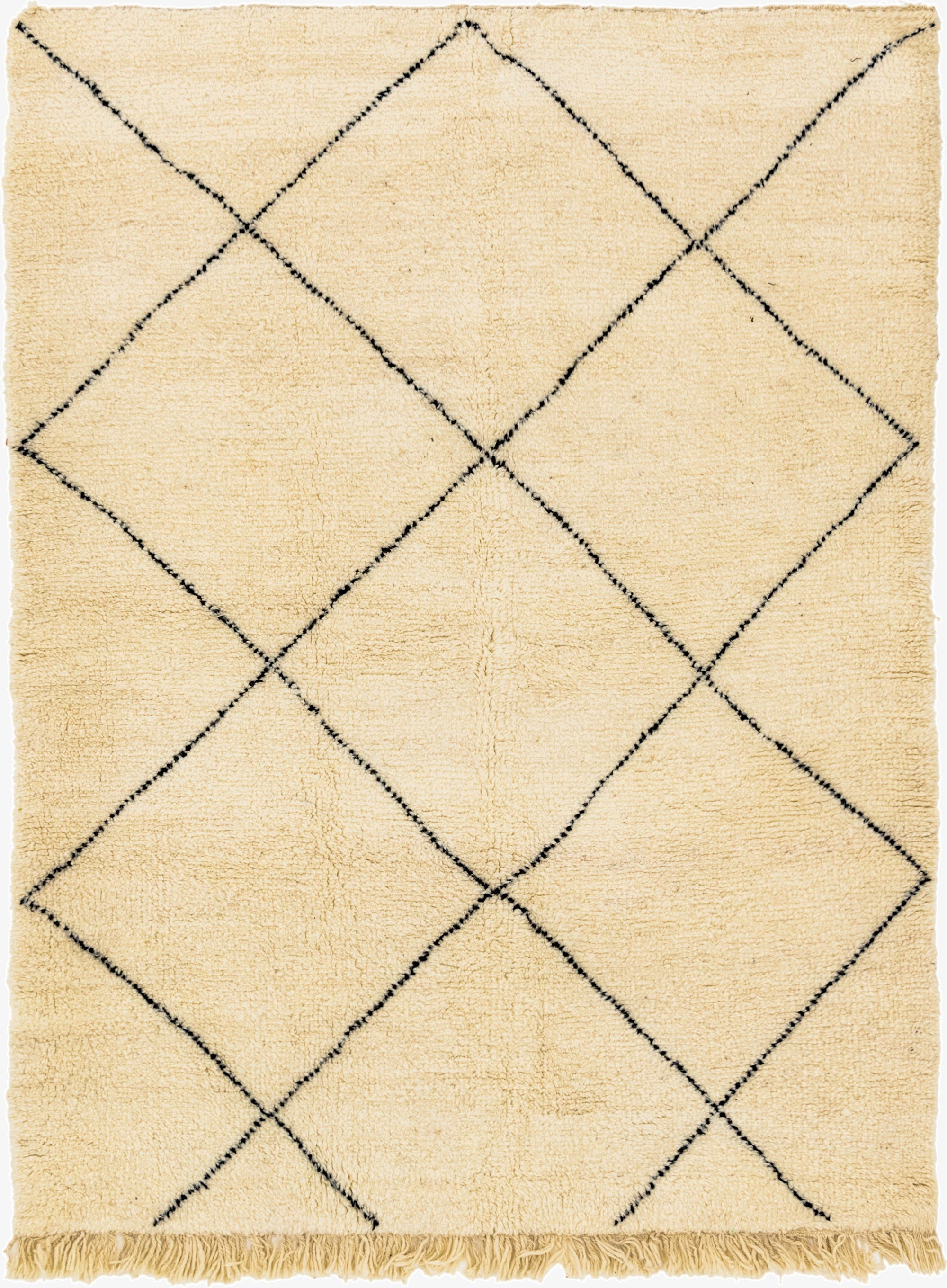 5' 10 x 7' 8  Hand Knotted Moroccan Wool Rug
