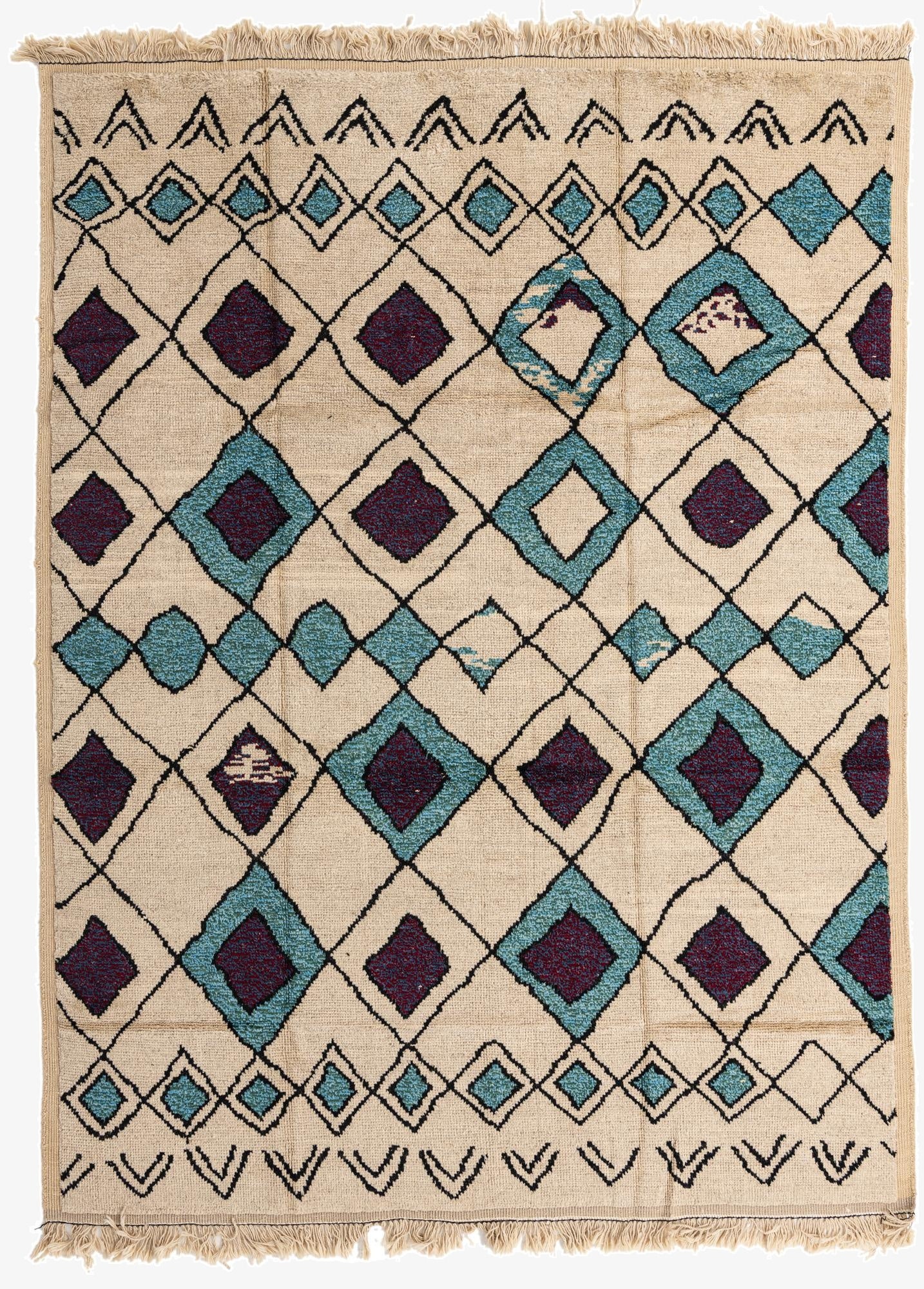 9' 3 x 12' 4  Hand Knotted Moroccan Wool Rug