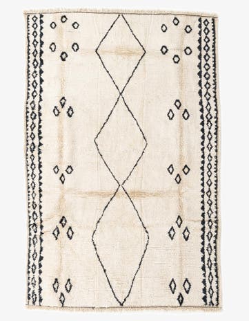 6' 2 x 9' 3 Hand Knotted Moroccan Wool Rug