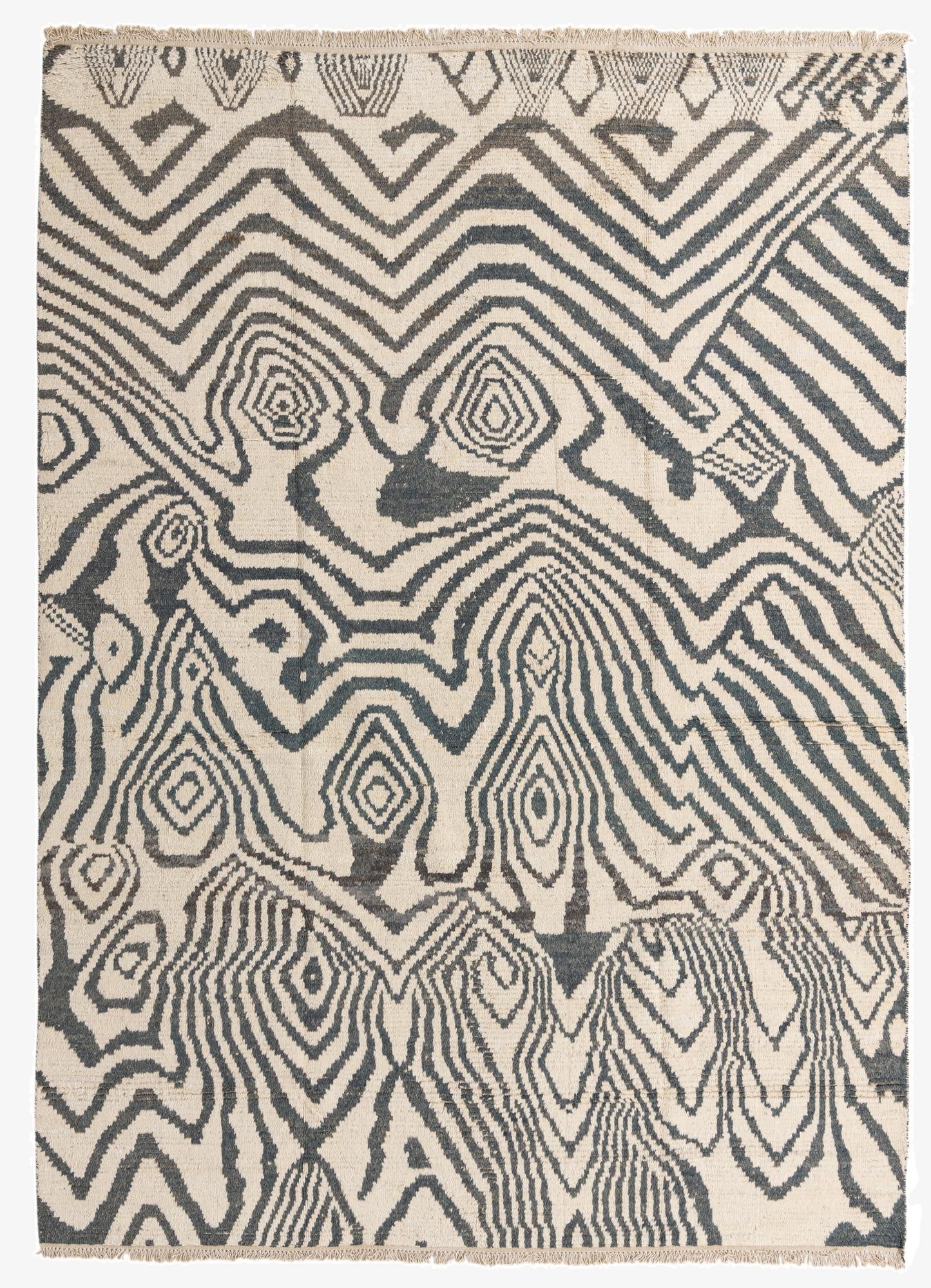  9' x 12' 10  Hand Knotted Moroccan Wool Rug