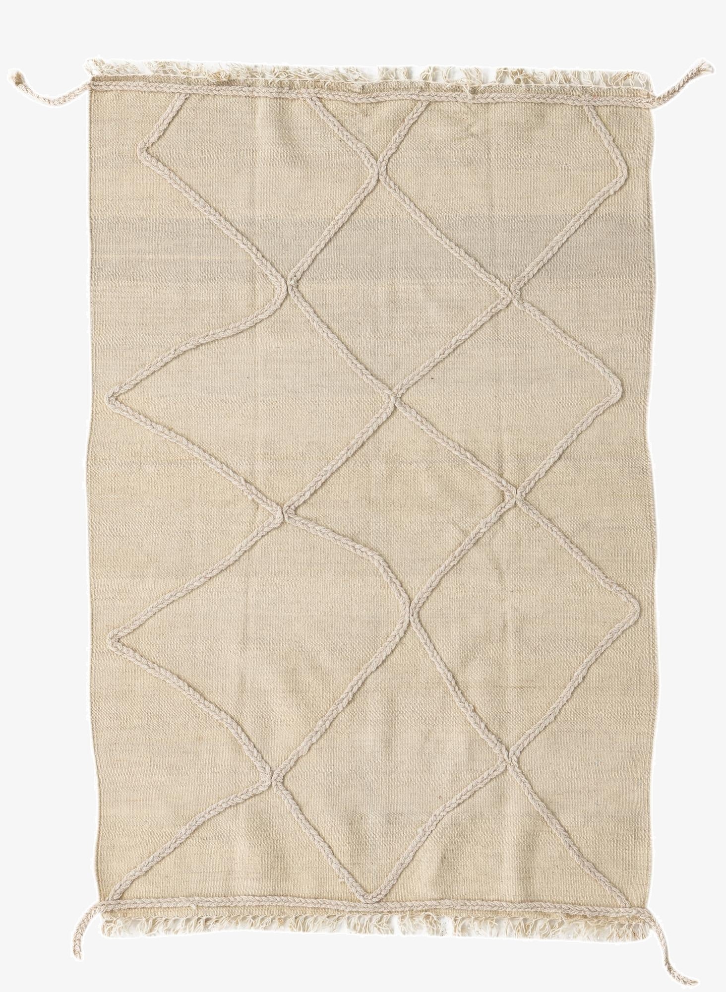 3' 5 x 5'  Hand Knotted Moroccan Wool Rug