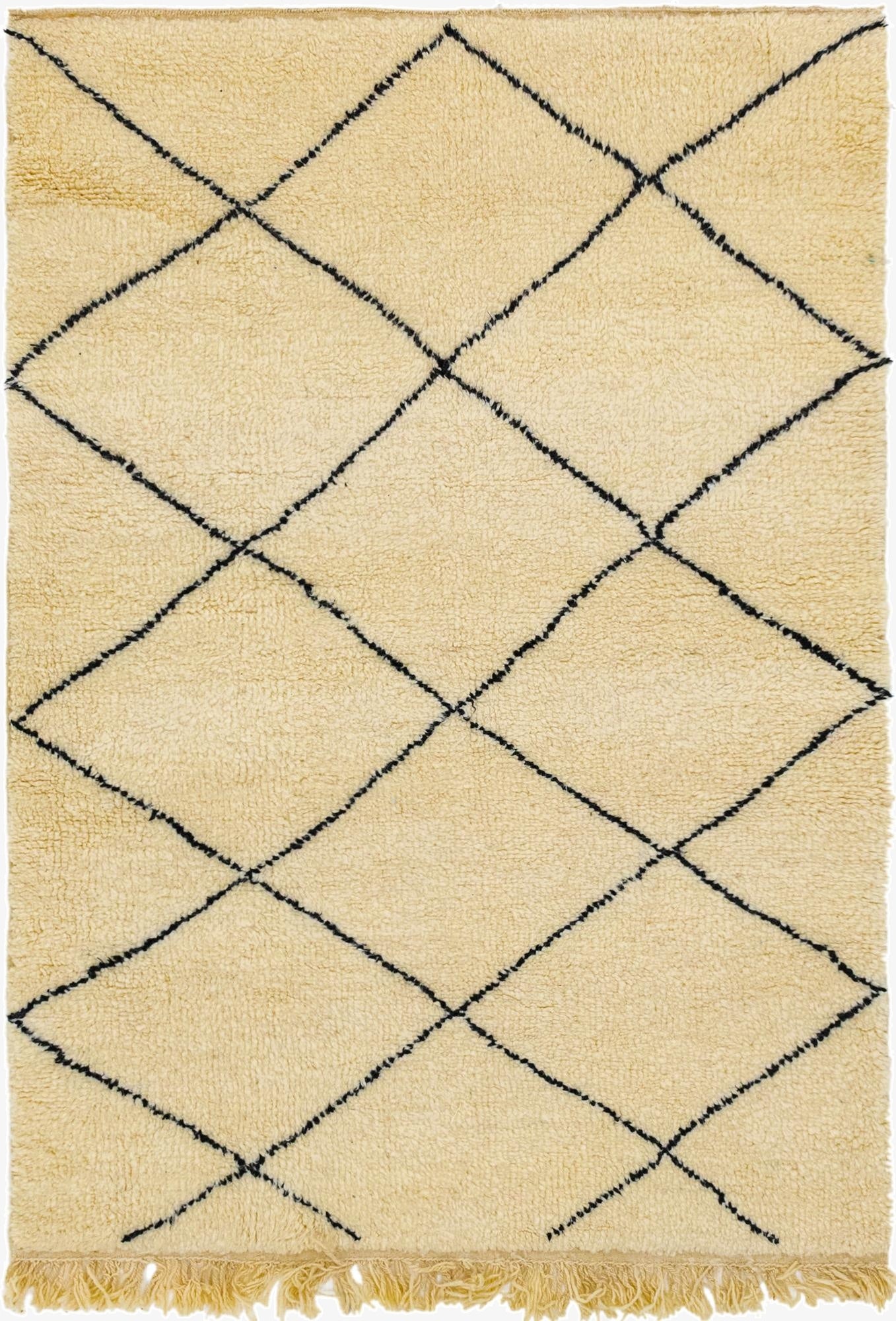 5' x 7' 6  Hand Knotted Moroccan Wool Rug