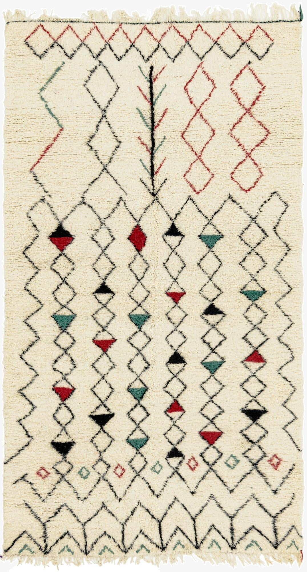 5' x 9' 2  Hand Knotted Moroccan Wool Rug