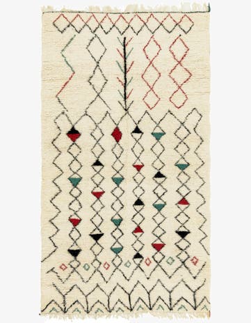 5' x 9' 2 Hand Knotted Moroccan Wool Rug