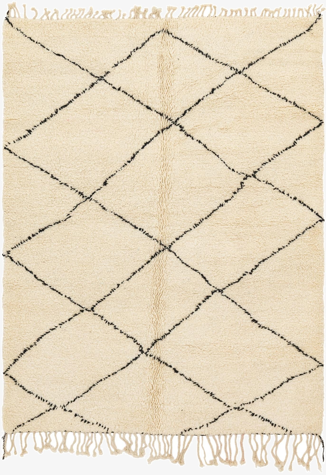 7' x 9' 6  Hand Knotted Moroccan Wool Rug