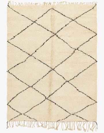 7' x 9' 6 Hand Knotted Moroccan Wool Rug
